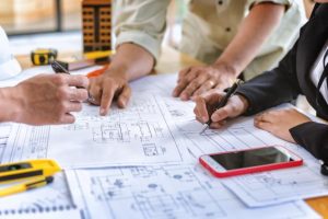 Plan d'une rénovation de bâtiment